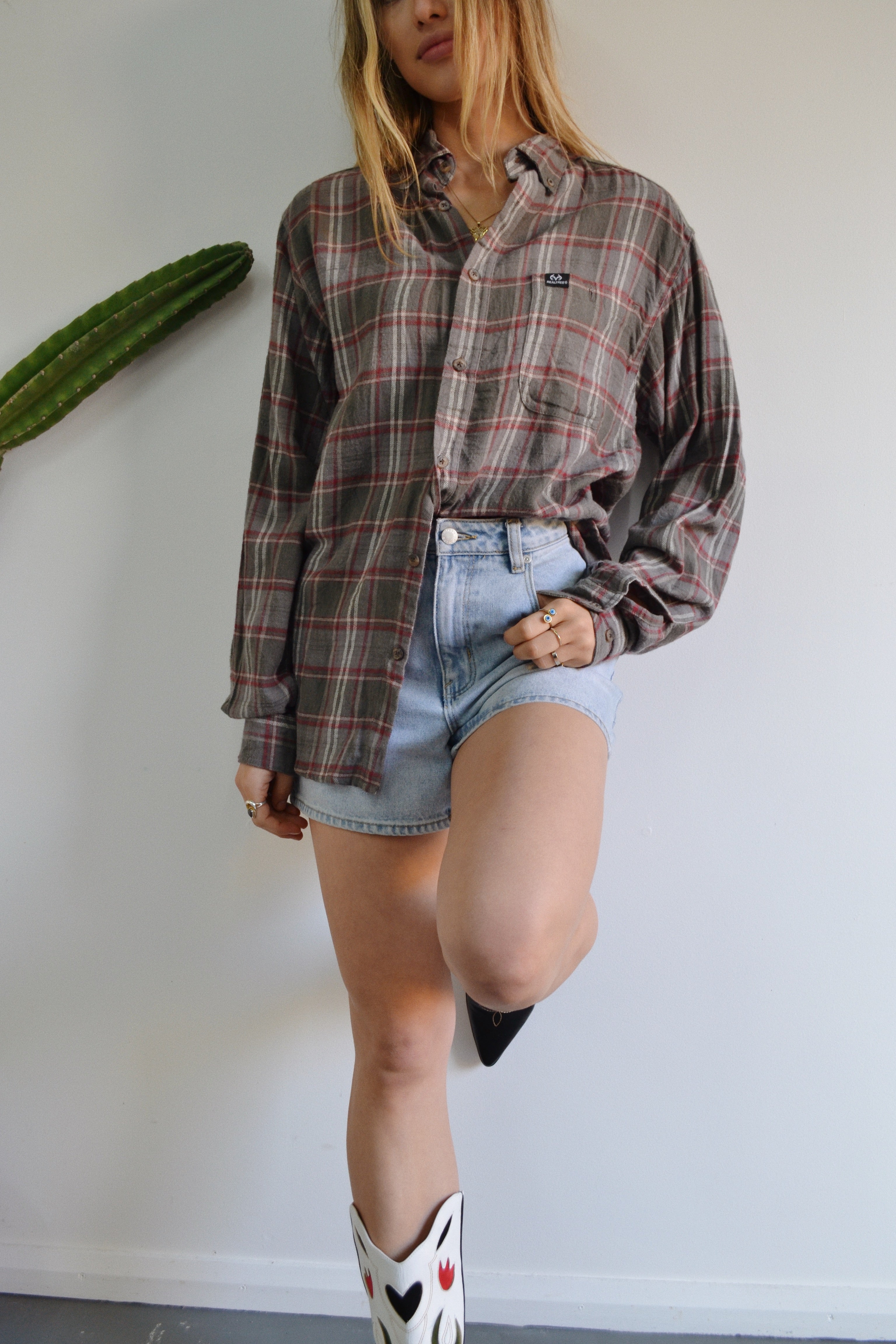 Vintage Flannel Shirt - Grey/Red – Blakely Rhode