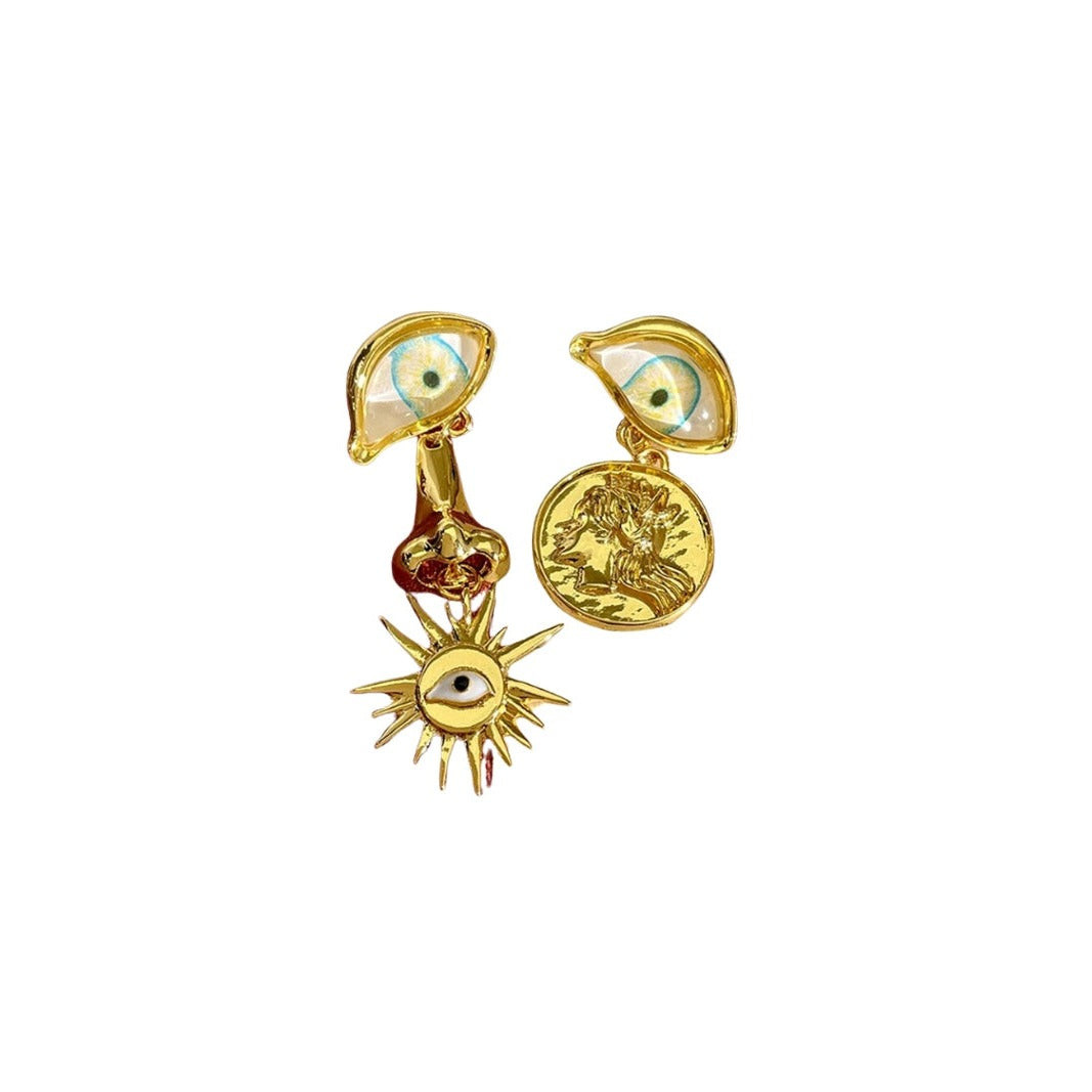 Blakely Rhode Devils Eye Asymmetrical Earring Gold