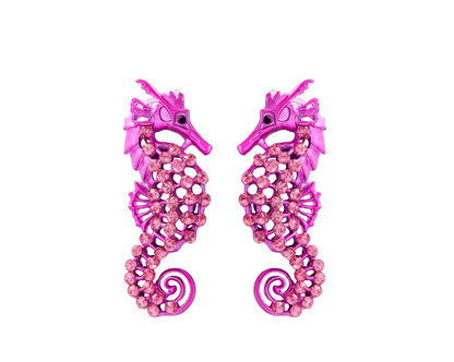 Blakely Rhode Zara Euro Holiday Inspired Seahorse Earrings Purple