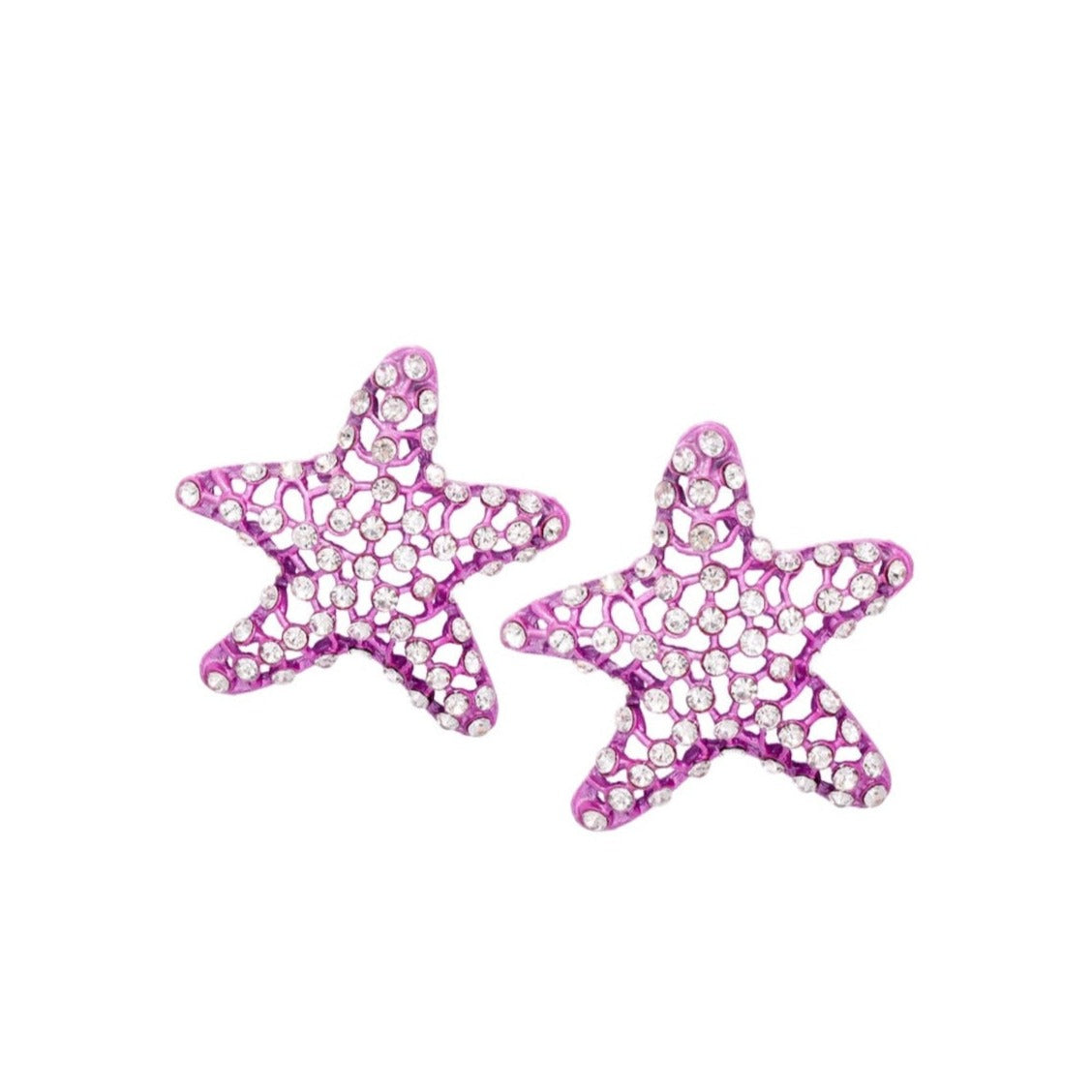 Blakely Rhode Zara Starfish Earrings Purple Euro Summer Pinterest Inspired Aesthetic 