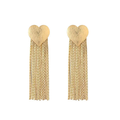 Blakely Rhode Love Heart Shaped Tassel Earrings Gold Pinterest Zara Inspired