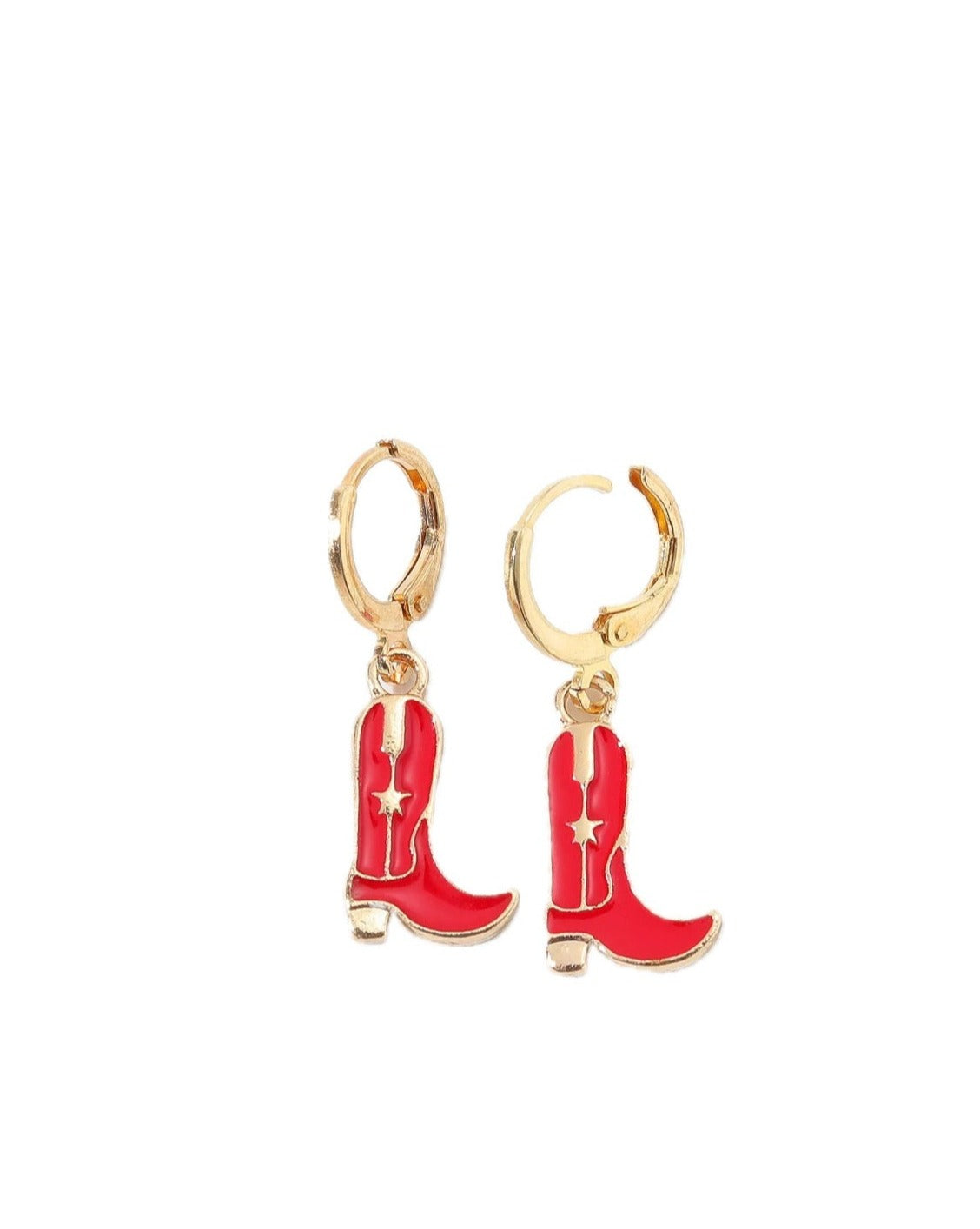 Blakely Rhode Western Cowboy Boot Earring Red Gold